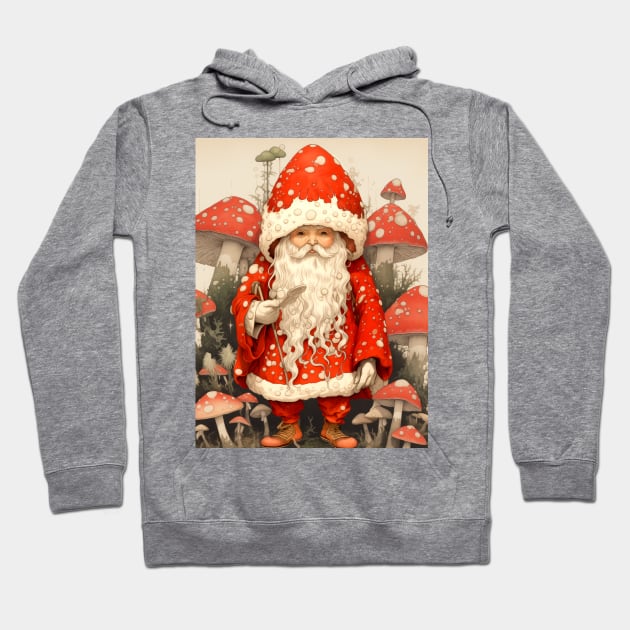 Santa Claus: Santa is the Mushroom (Amanita Muscaria Mushroom) Hoodie by Puff Sumo